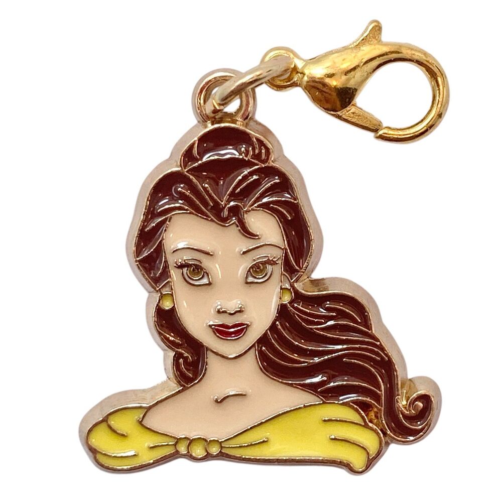 Vtg Disney Beauty & The Beast Clip Charm Princess Belle Zipper Pull Bag Signed